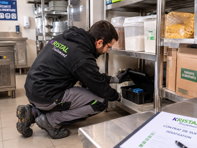 Technicien contrôlant un poste dans la réserve d'un restaurant