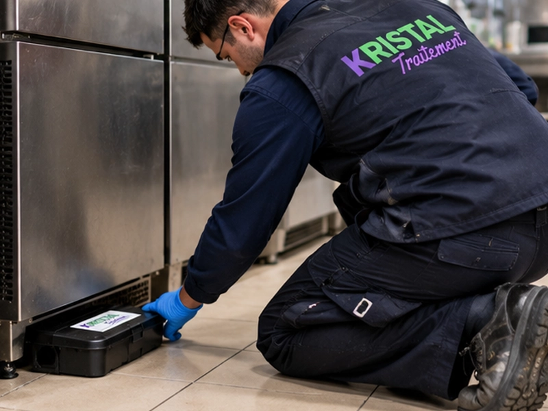 Technicien de désinsectisation en tenue de protection
